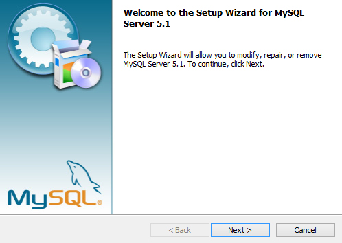 Вид установщика MySQL - шаг 1