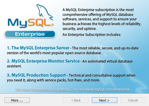 Вид установщика MySQL - шаг 5